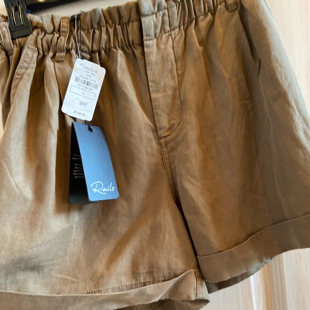 Rails Olive Linen Shorts with Tags